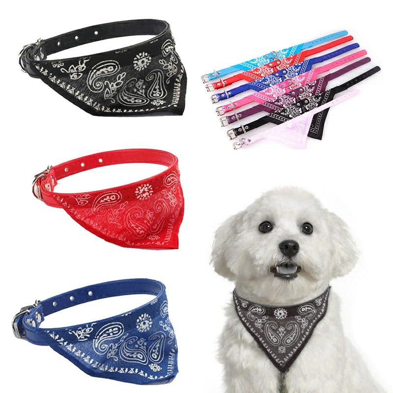 Hornsey Castle Pets Dog & Cat Bandana Collar – Stylish, Comfortable, and Lightweight Neckerchief for Small Pets – Black.